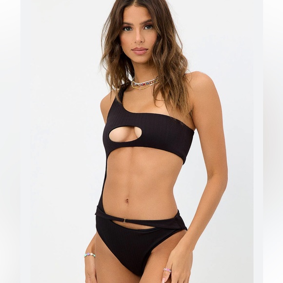 Frankie's Bikinis Other - Frankie’s Bikini Mila Plisse One Piece Black Swimsuit Size Medium